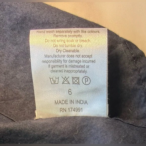 Merlette Tiered Wrap Skirt Size 6 Navy Cotton Poplin Midi Boho - Picture 11 of 11